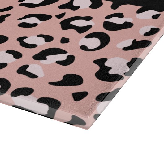 Leopardendrucke, Spots, rosa Leoparden, Ihr Name Schneidebrett (Ecke)