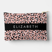 Leopardendrucke, Spots, rosa Leoparden, Ihr Name Zubehörtasche (Rückseite)