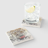 Leopardendrucke Steinuntersetzer (Seitenansicht)