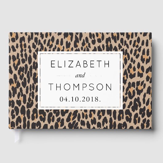 Leopardendruckerei, Spots, Brauner Leopard, Hochze Gästebuch (Vorderseite)