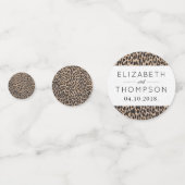 Leopardendruckerei, Spots, Brauner Leopard, Hochze Konfetti (Vorderseiten)