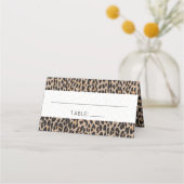 Leopardendruckerei, Spots, Brauner Leopard, Hochze Platzkarte (Vorderseite)