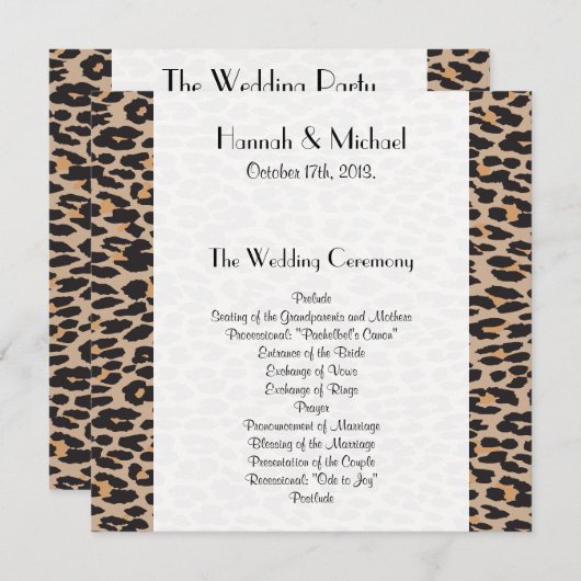 Leopardendruckerei, Spots, Brauner Leopard, Hochze Programm (Vorne/Hinten)