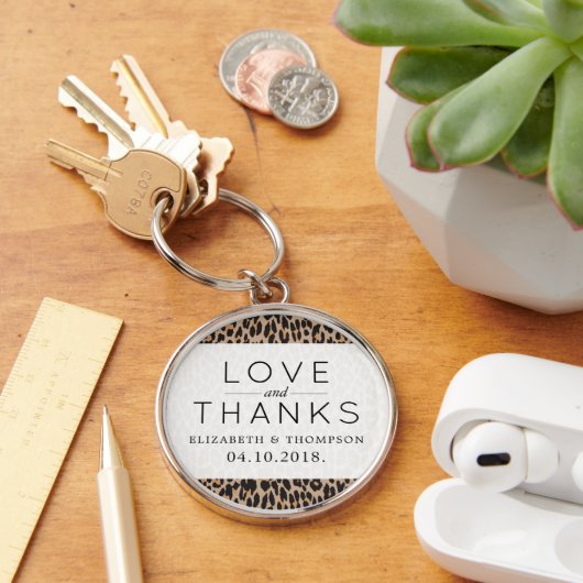 Leopardendruckerei, Spots, Brauner Leopard, Hochze Schlüsselanhänger (Schreibtisch)