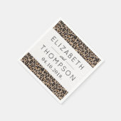 Leopardendruckerei, Spots, Brauner Leopard, Hochze Serviette (Ecke)