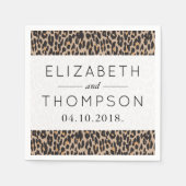 Leopardendruckerei, Spots, Brauner Leopard, Hochze Serviette (Vorderseite)