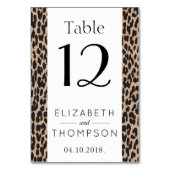 Leopardendruckerei, Spots, Brauner Leopard, Hochze Tischnummer (Vorderseite)