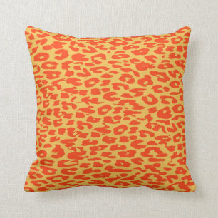 Leopardendruckgewebe Orange Kissen