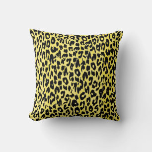 Leopardendruckhaut (schwarz, gelb) kissen