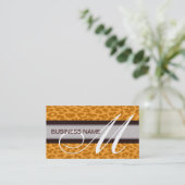 Leopardendruckhaut und Monogramm 2 Visitenkarte (Stehend Vorderseite)