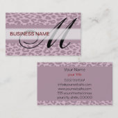 Leopardendruckhaut und Monogramm Visitenkarte (Vorne/Hinten)