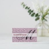 Leopardendruckhaut und Monogramm Visitenkarte (Stehend Vorderseite)