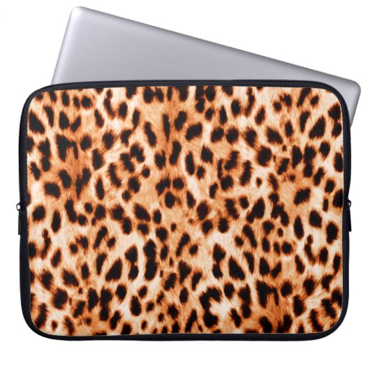 Leopardendrucktextur Laptopschutzhülle (Vorderseite)