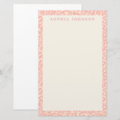 Leopardendrucktextur | Personalisiert Stationer Briefpapier (Vorne/Hinten)