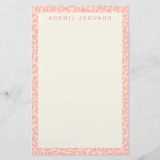 Leopardendrucktextur | Personalisiert Stationer Briefpapier (Vorderseite)