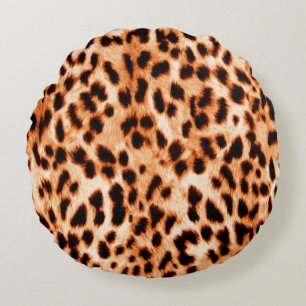 Leopardendrucktextur Rundes Kissen