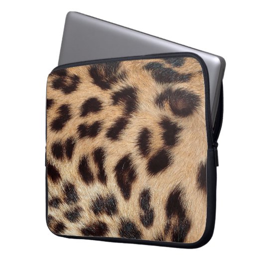 Leopardendrucktextur-Trend Laptopschutzhülle (Vorderseite Links)