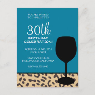 Leopardendruckwein Geburtstag Einladung