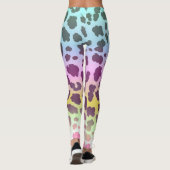 leopardenfarbenes Regenbogenmuster Leggings (Rückseite)