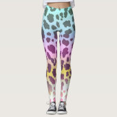 leopardenfarbenes Regenbogenmuster Leggings (Vorderseite)