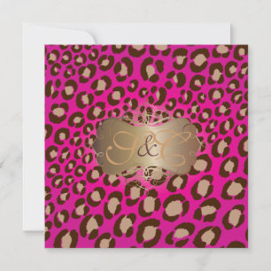 Leopardenflecken + Perlenswirbel/vintage/hellrosa Einladung