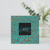 Leopardenflecken + Perlflecken/Vintage Wirbel Einladung (Stehend Vorderseite)