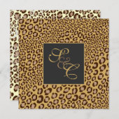 Leopardenflecken + Perlflecken/Vintage Wirbel Einladung (Vorne/Hinten)