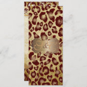 Leopardenflecken + Perlflecken/Vintages Perlbaum Einladung (Vorne/Hinten)