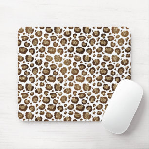 Leopardenflecken Wilde Tiere Golden Glitter Safari Mousepad