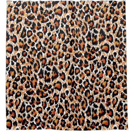 Leopardengeometrie: Gemusterte Illustration Duschvorhang (Vorderseite)