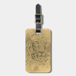 Leopardengesicht Nah Gepäckanhänger