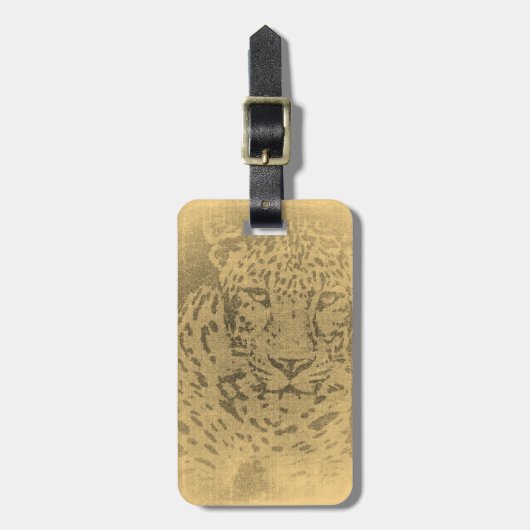 Leopardengesicht Nah Gepäckanhänger (Vorderseite vertikal)