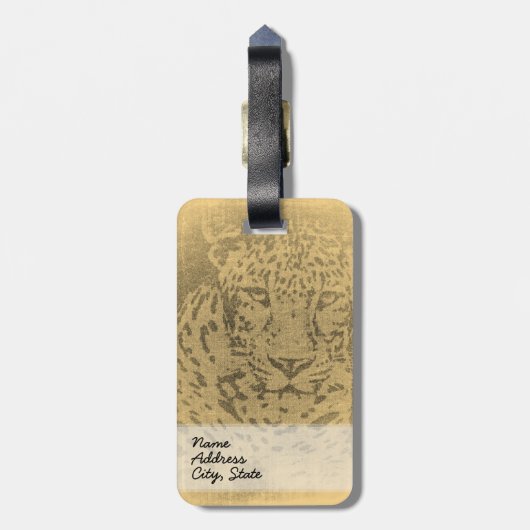 Leopardengesicht Nah Gepäckanhänger (Rückseite vertikal)