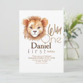 Leopardengold Print 1. Geburtstag Party Einladung (Stehend Vorderseite)