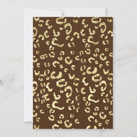 Leopardengold Print 1. Geburtstag Party Einladung (Rückseite)