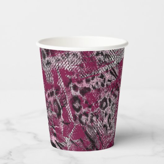 Leopardengraue gepunktete Papiertassen Pappbecher (Rückseite)