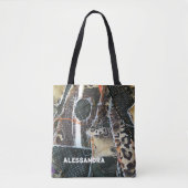 Leopardengrunge in Monogramm Tasche (Vorderseite)
