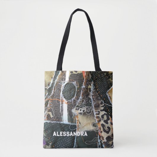 Leopardengrunge in Monogramm Tasche (Vorderseite)