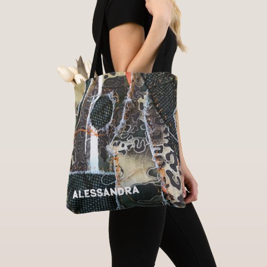 Leopardengrunge in Monogramm Tasche (Von Nahem)