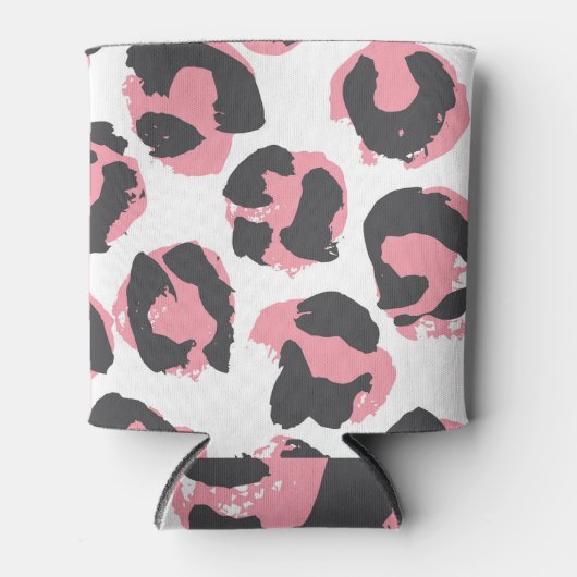 Leopardengürtel: Schwarz-Rosa-Textur Dosenkühler (Vorderseite)