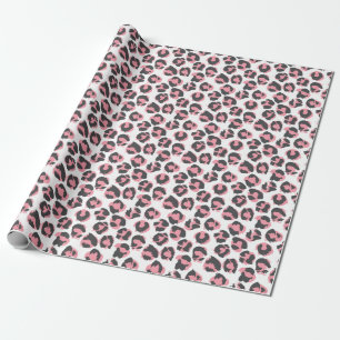 Leopardengürtel: Schwarz-Rosa-Textur Geschenkpapier