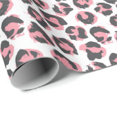 Leopardengürtel: Schwarz-Rosa-Textur Geschenkpapier (Rolleneckpunkt)