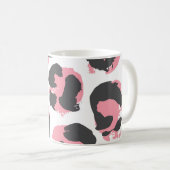 Leopardengürtel: Schwarz-Rosa-Textur Kaffeetasse (VorderseiteRechts)
