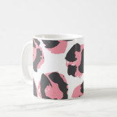 Leopardengürtel: Schwarz-Rosa-Textur Kaffeetasse (Vorderseite Links)