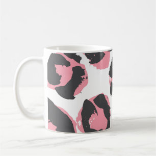 Leopardengürtel: Schwarz-Rosa-Textur Kaffeetasse