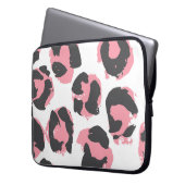 Leopardengürtel: Schwarz-Rosa-Textur Laptopschutzhülle (Vorderseite Links)