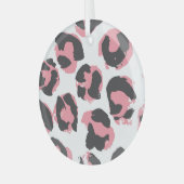 Leopardengürtel: Schwarz-Rosa-Textur Ornament Aus Glas (Vorderseite links)