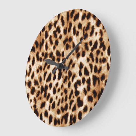 Leopardenhaut, authentisches Wildtiermuster. Große Wanduhr (Winkel)