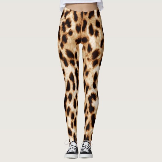 Leopardenhaut, authentisches Wildtiermuster. Leggings (Vorderseite)