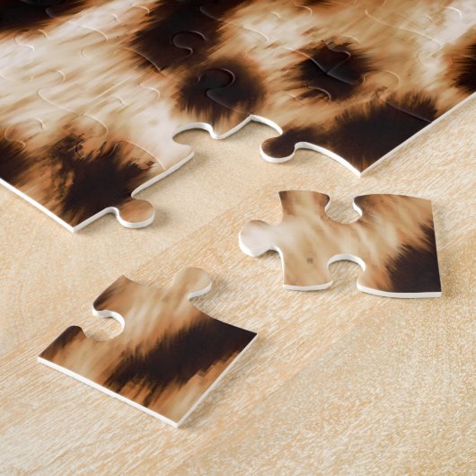 Leopardenhaut, authentisches Wildtiermuster. Puzzle (Seite)